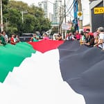 Protesto contra o genocídio na Palestina reúne manifestantes em frente ao Consulado dos EUA