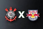 Jogadores de Corinthians e Bragantino disputam bola durante partida pelo Brasileirão 2025 na Neo Química Arena